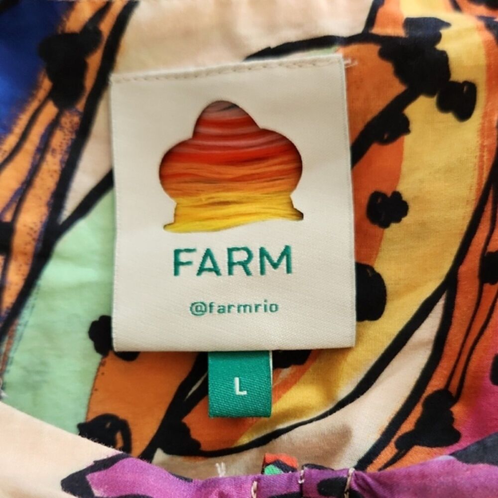 Farm Rio Banana Bunch Voluminous-sleeve Blouse In Multi, Size L - Picture 8 of 10